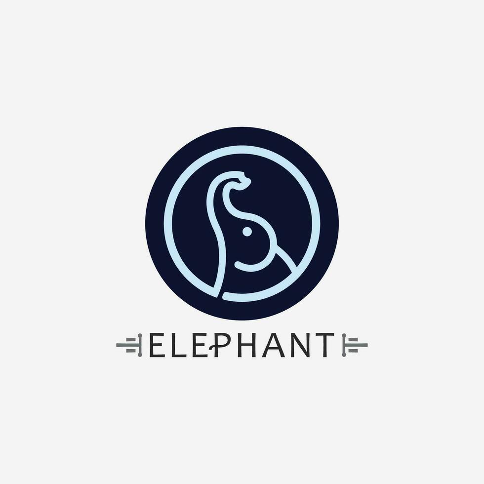 elefante logo vector ilustrador plantilla de diseño