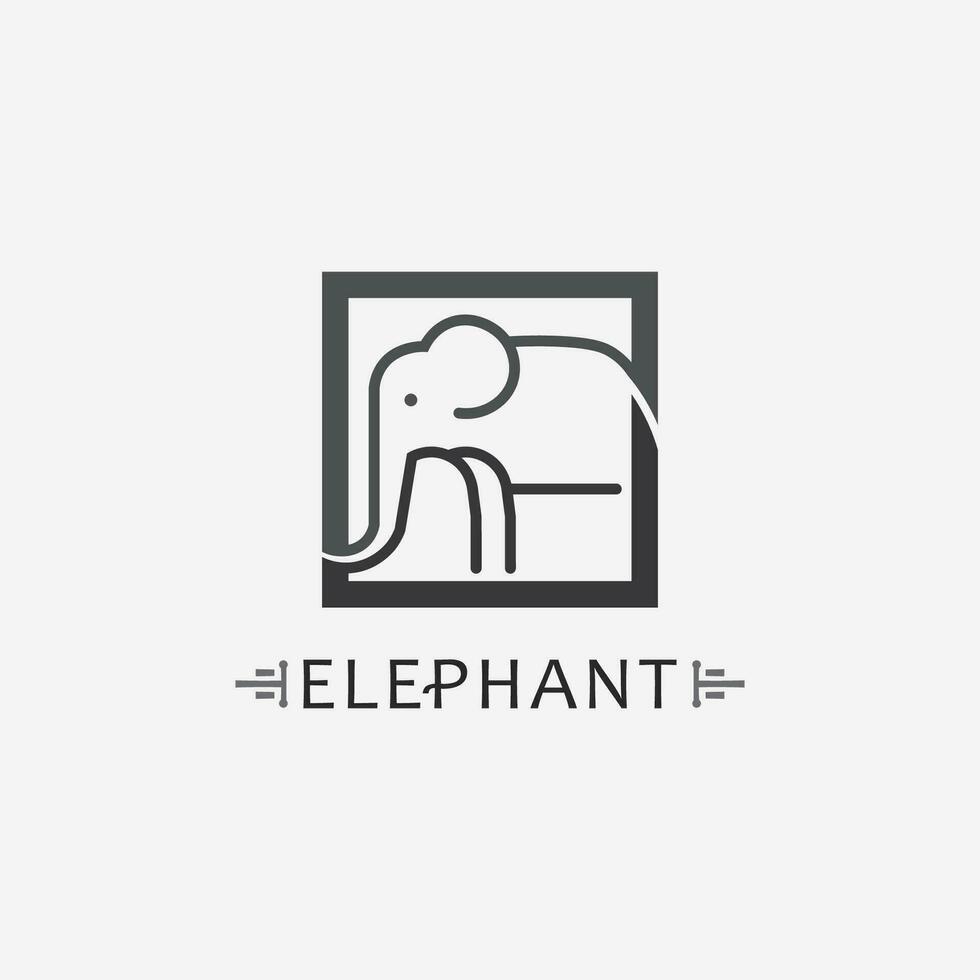 elefante logo vector ilustrador plantilla de diseño