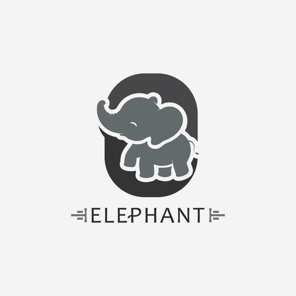 elefante logo vector ilustrador plantilla de diseño