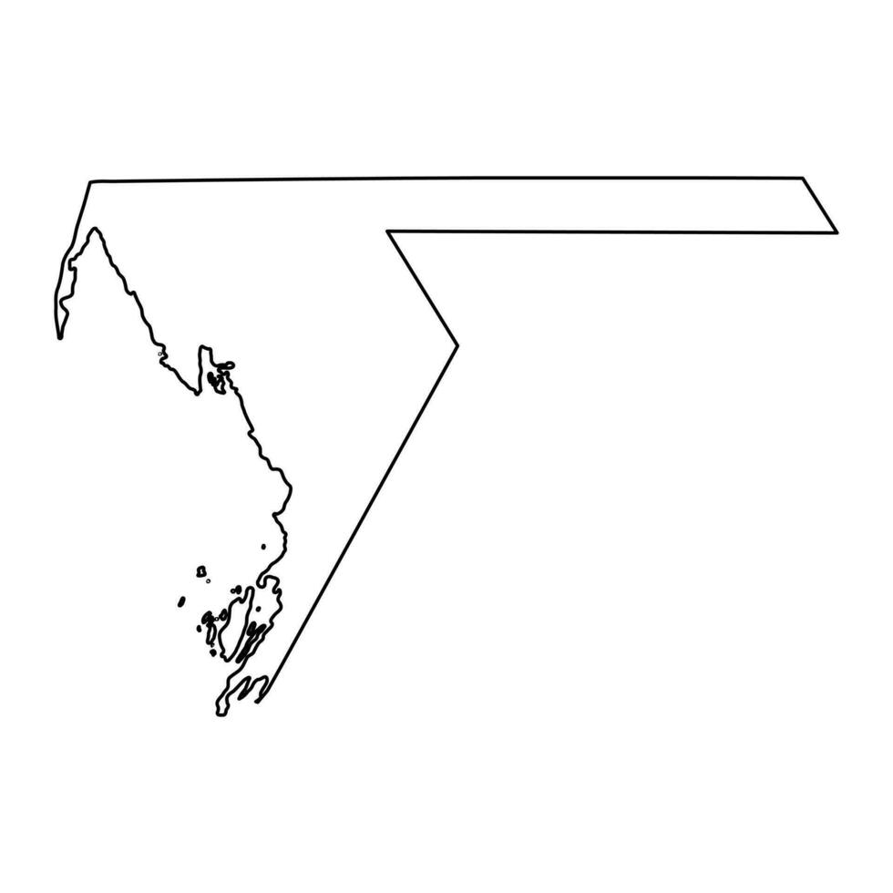 Dakhlet Nouadhibou region map, administrative division of Mauritania. Vector illustration.