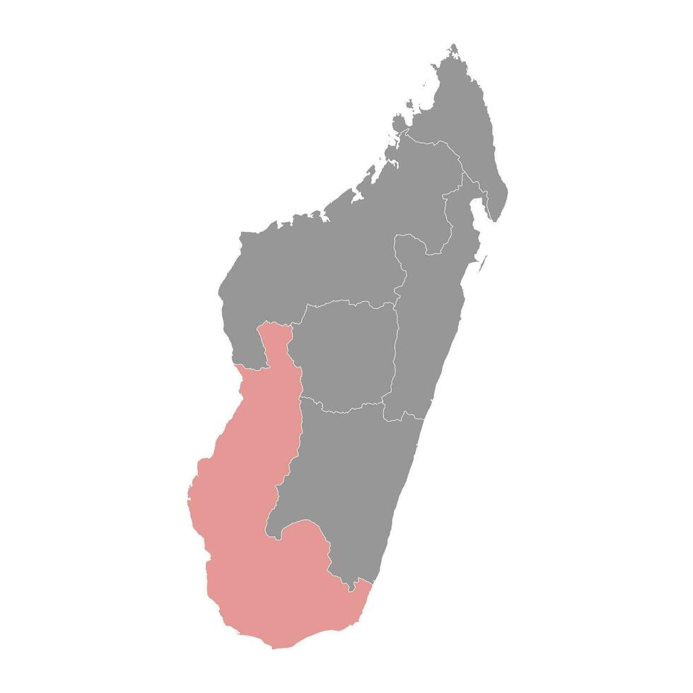 Toliara province map, administrative division of Madagascar. Vector illustration.