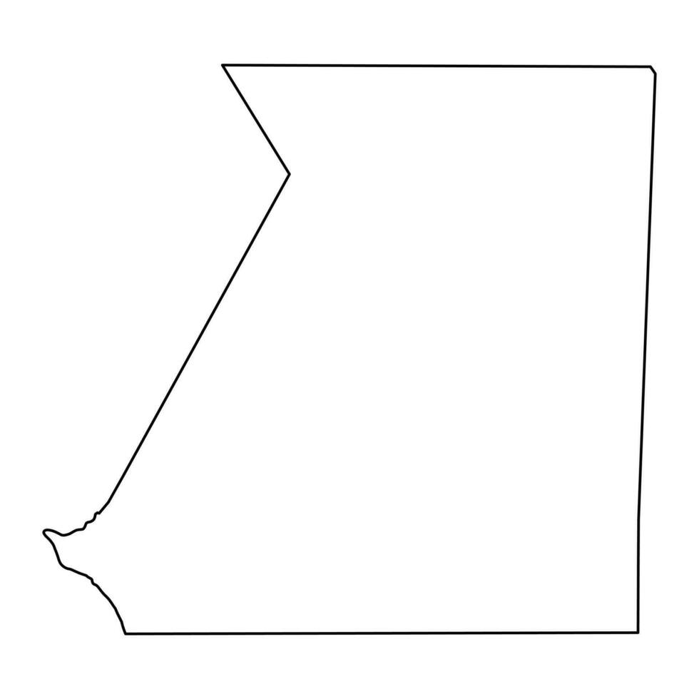 Inchiri region map, administrative division of Mauritania. Vector illustration.