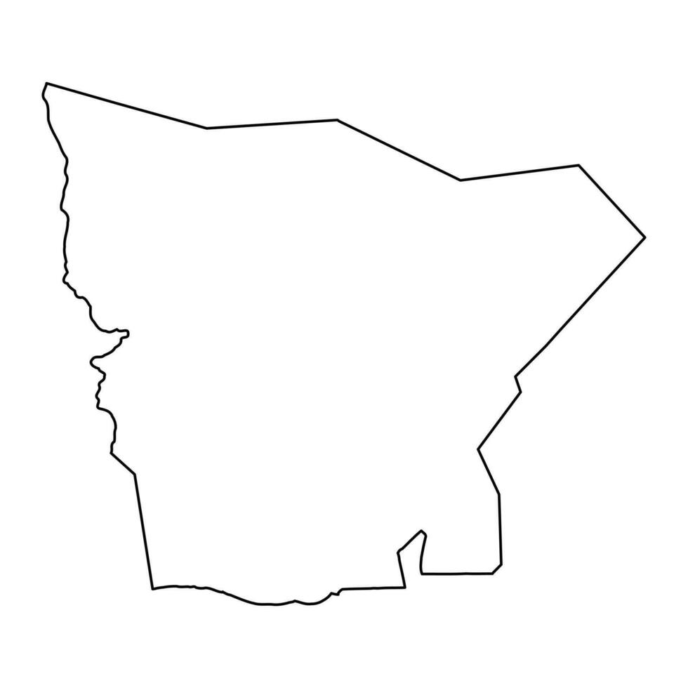 Hodh El Gharbi region map, administrative division of Mauritania. Vector illustration.