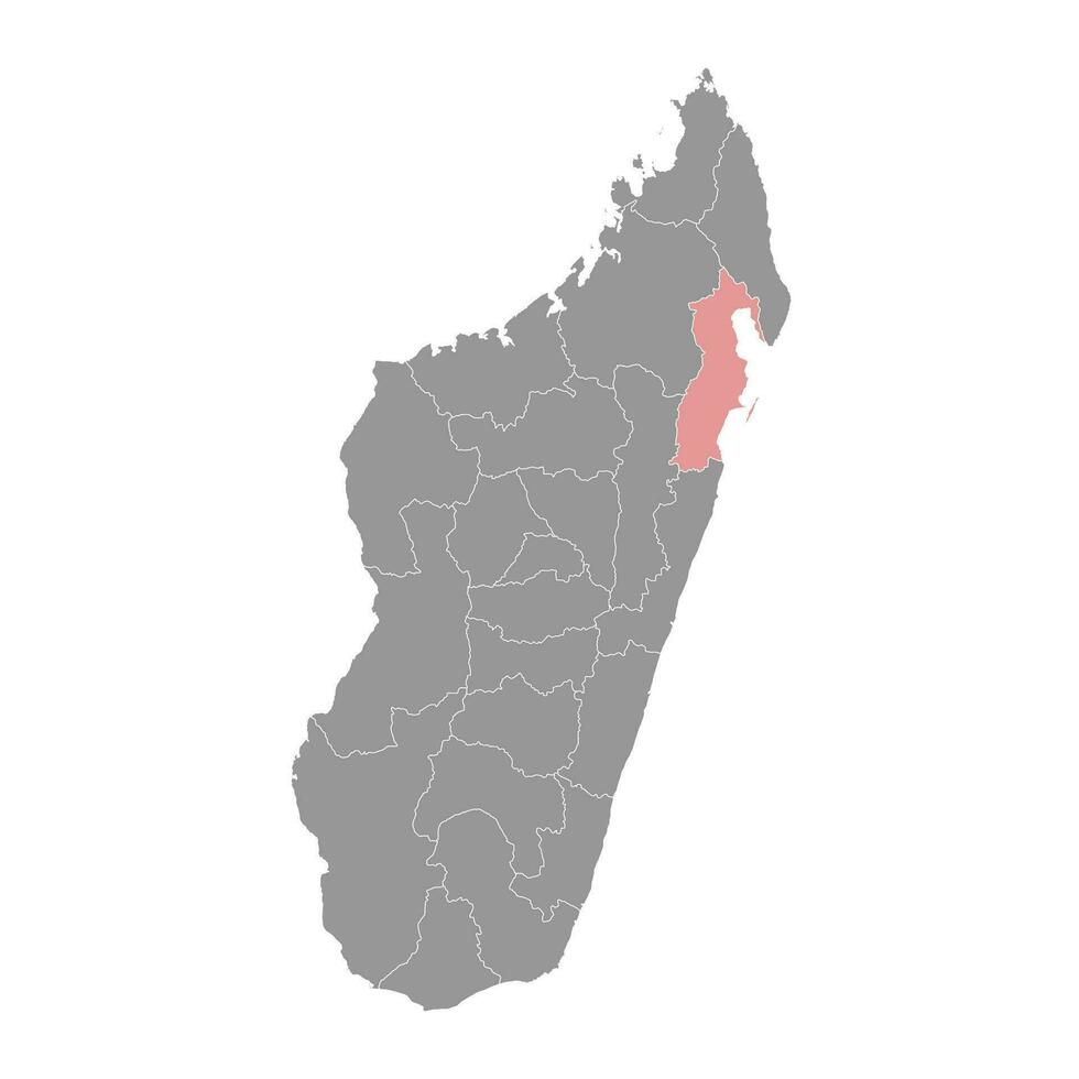 Analanjirofo region map, administrative division of Madagascar. Vector illustration.