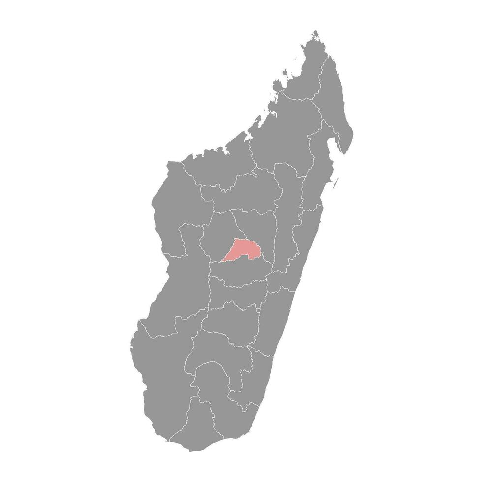 Itasy region map, administrative division of Madagascar. Vector illustration.
