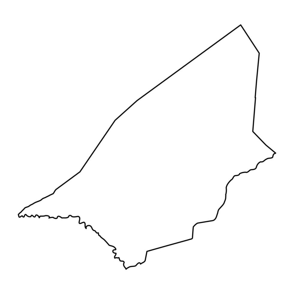 Brakna region map, administrative division of Mauritania. Vector illustration.