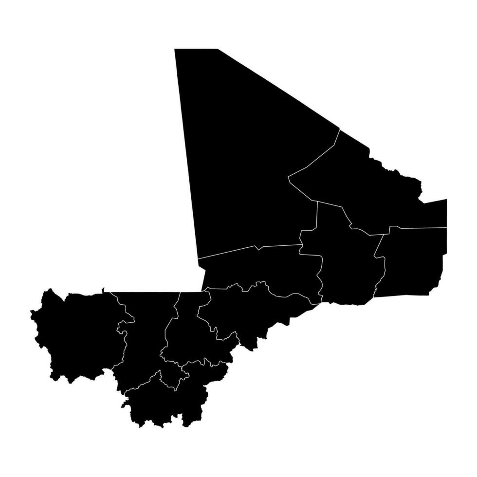 Mali map with administrative divisions. Vector illustration.