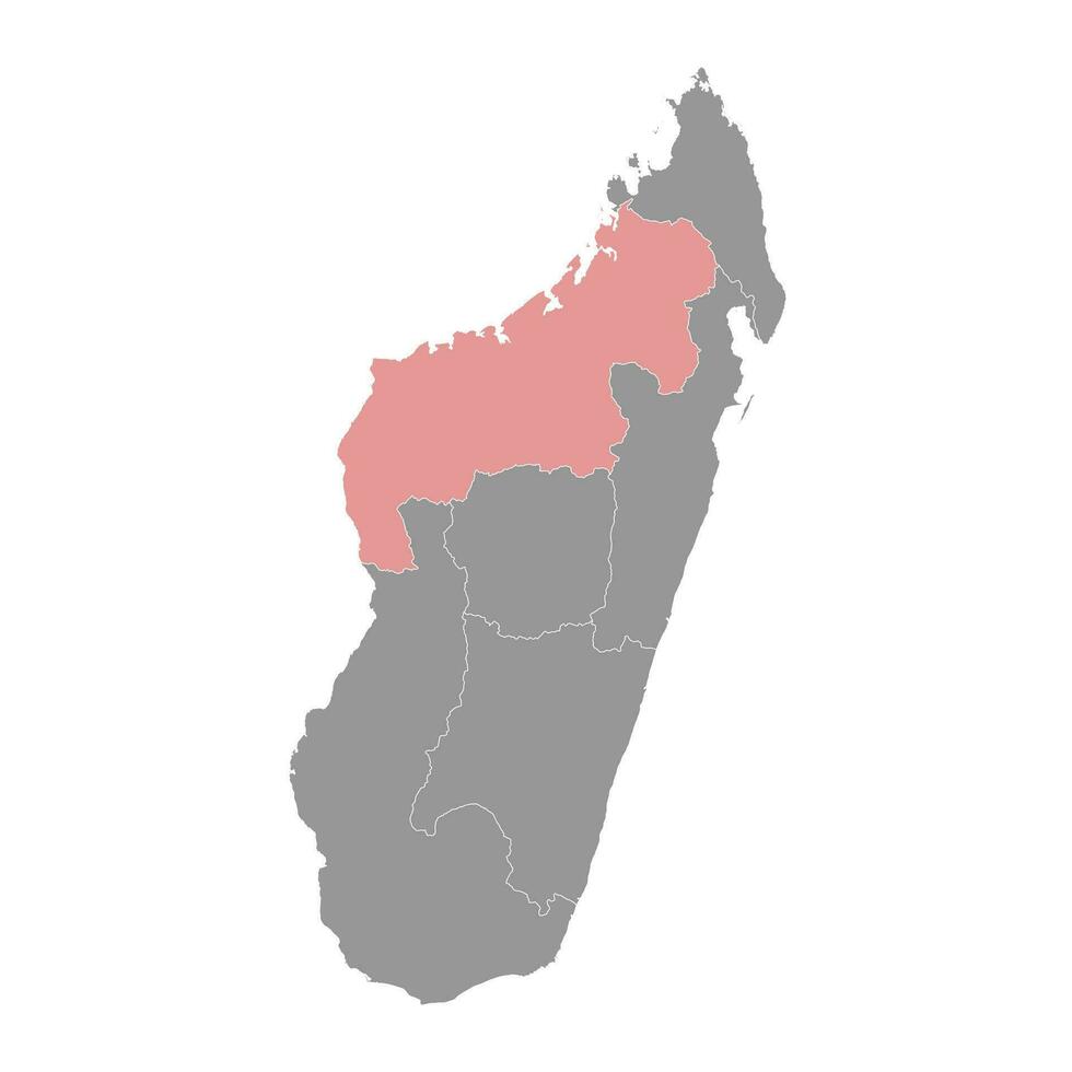 Mahajanga province map, administrative division of Madagascar. Vector illustration.