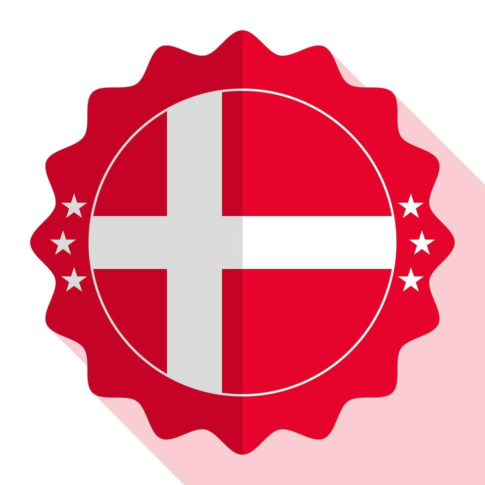 Denmark quality emblem, label, sign, button. Vector illustration.