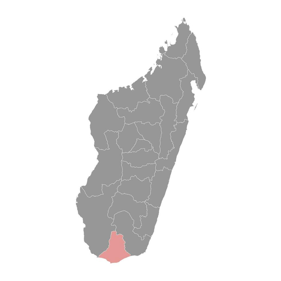 Androy region map, administrative division of Madagascar. Vector illustration.