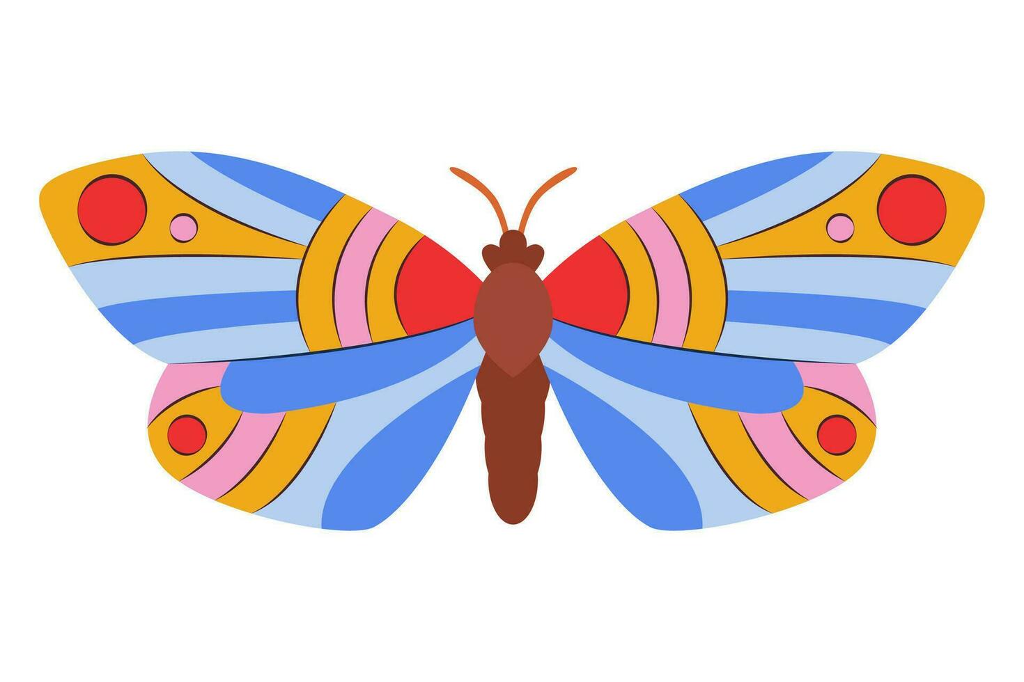 vistoso mariposa icono logo aislado. hermosa mariposa ilustración vector