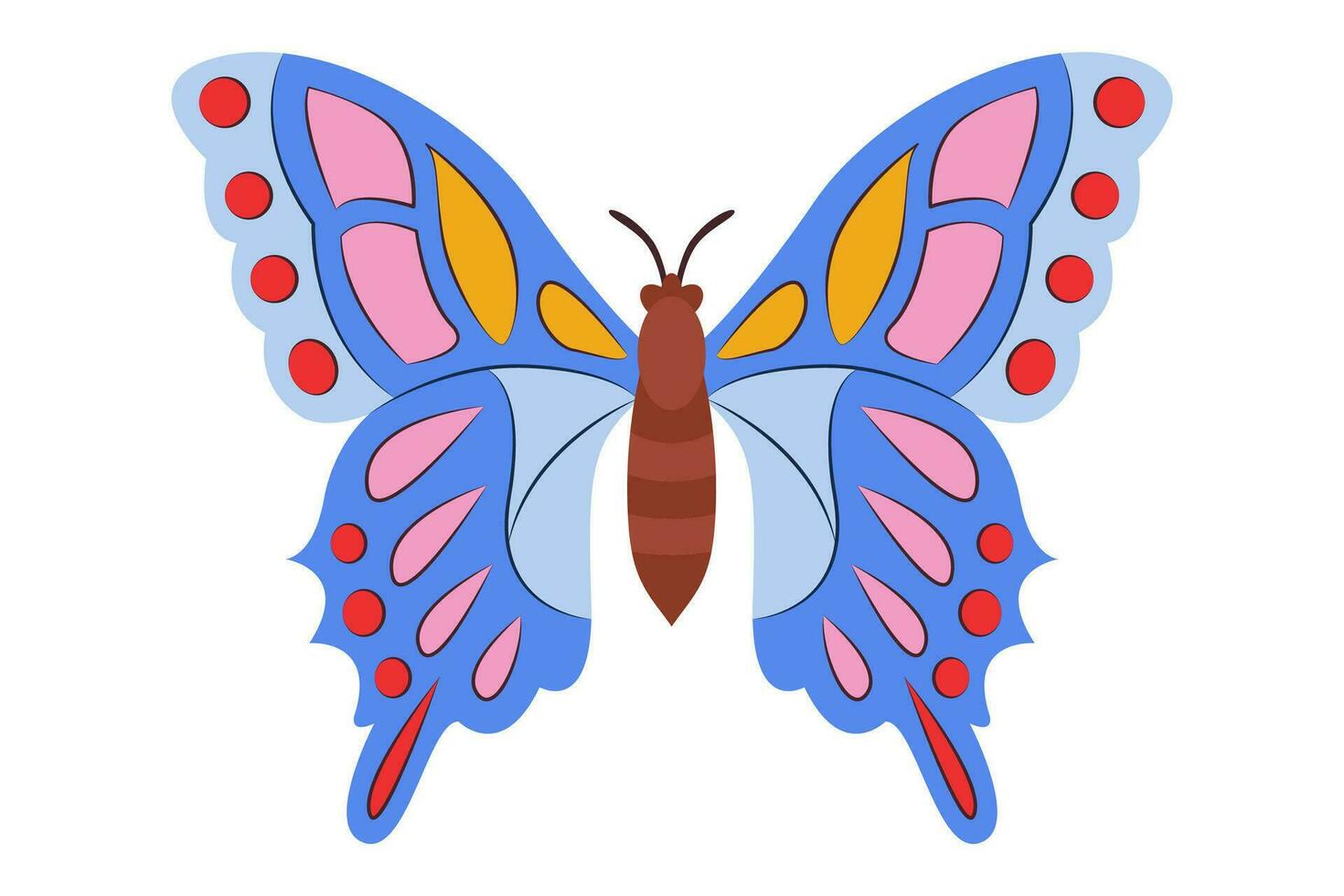vistoso mariposa icono logo aislado. hermosa mariposa ilustración vector