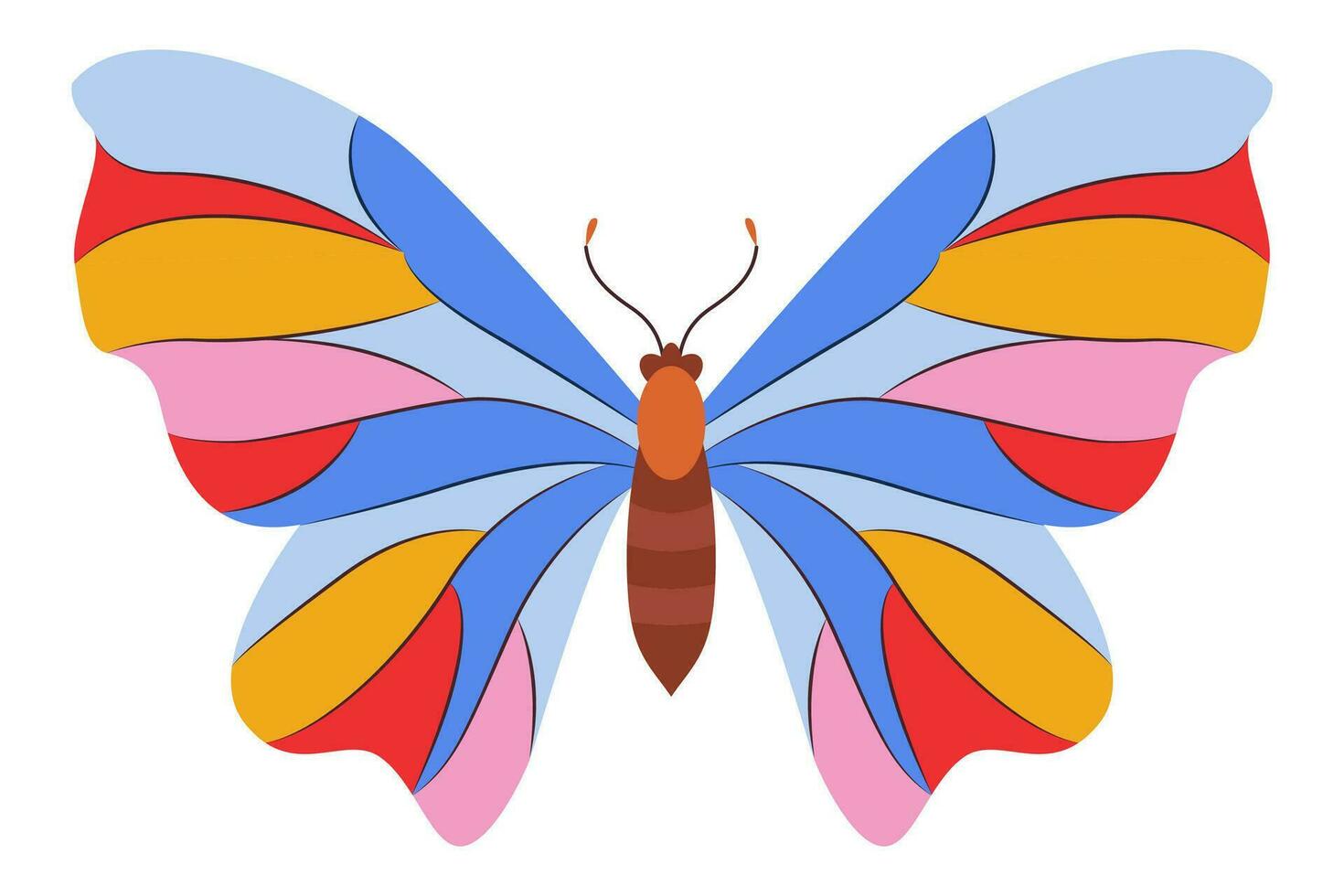 vistoso mariposa icono logo aislado. hermosa mariposa ilustración vector