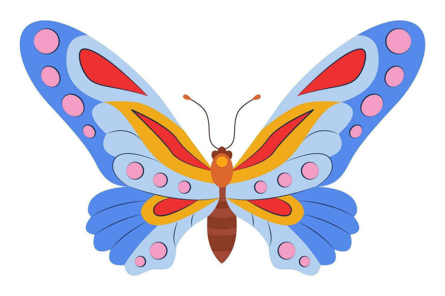 Colorful Butterfly icon logo isolated. Beautiful Butterfly illustration vector