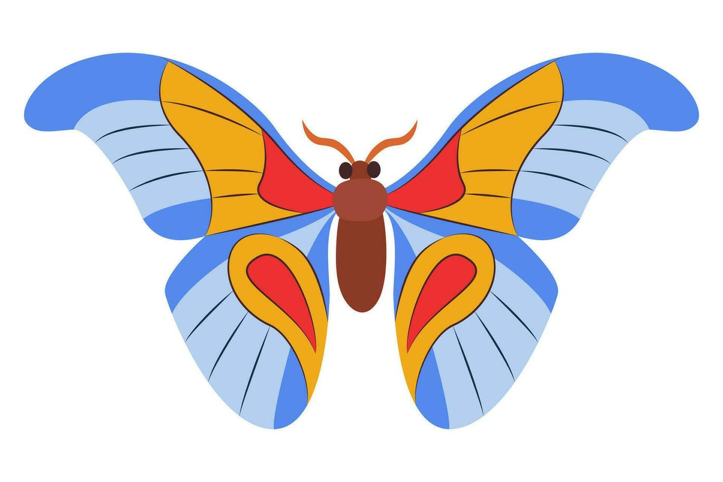 vistoso mariposa icono logo aislado. hermosa mariposa ilustración vector