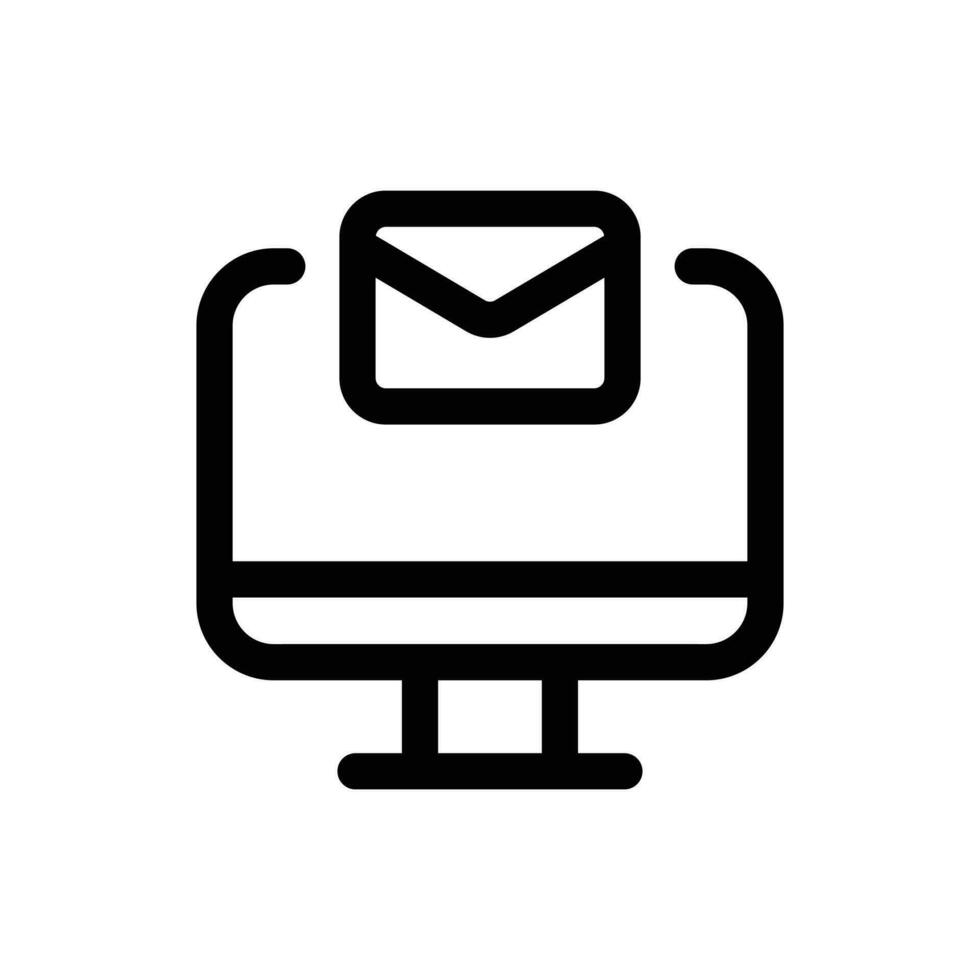 Computer Email icon in trendy outline style isolated on white background. Computer Email silhouette symbol for your website design, logo, app, UI. Vector illustration, EPS10.