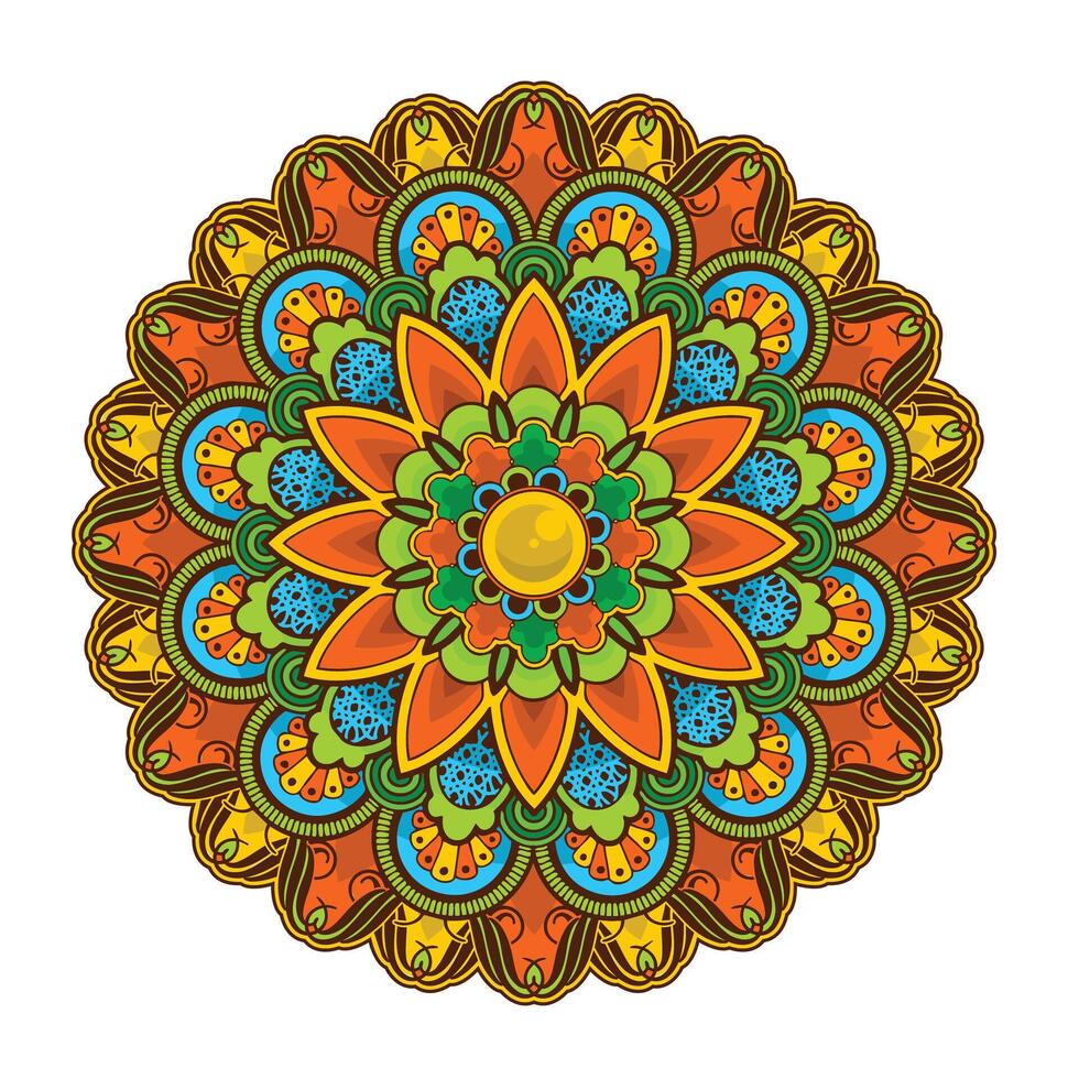 ornamento hermosa tarjeta con mandala vector