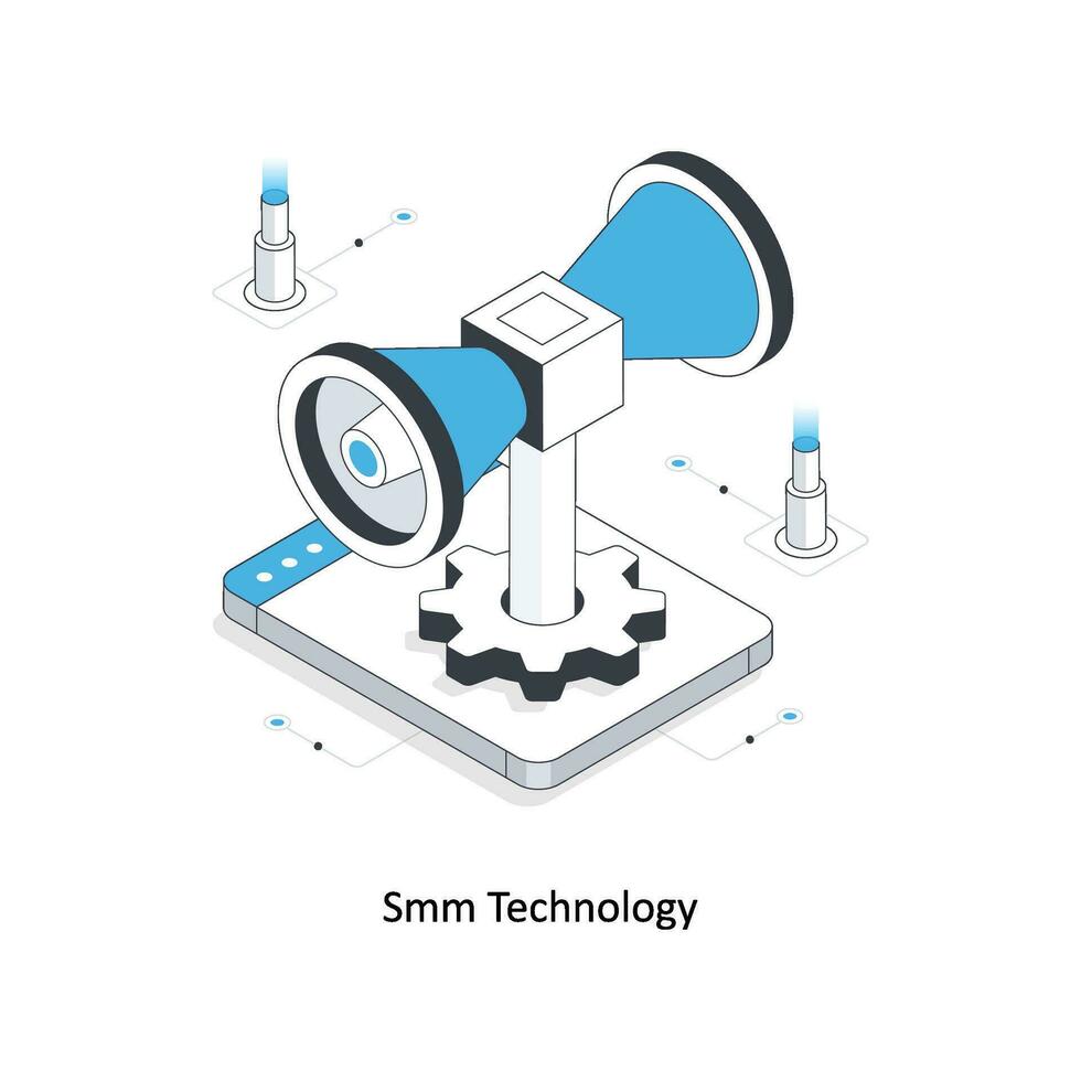 smm tecnología isométrica valores ilustración. eps archivo vector