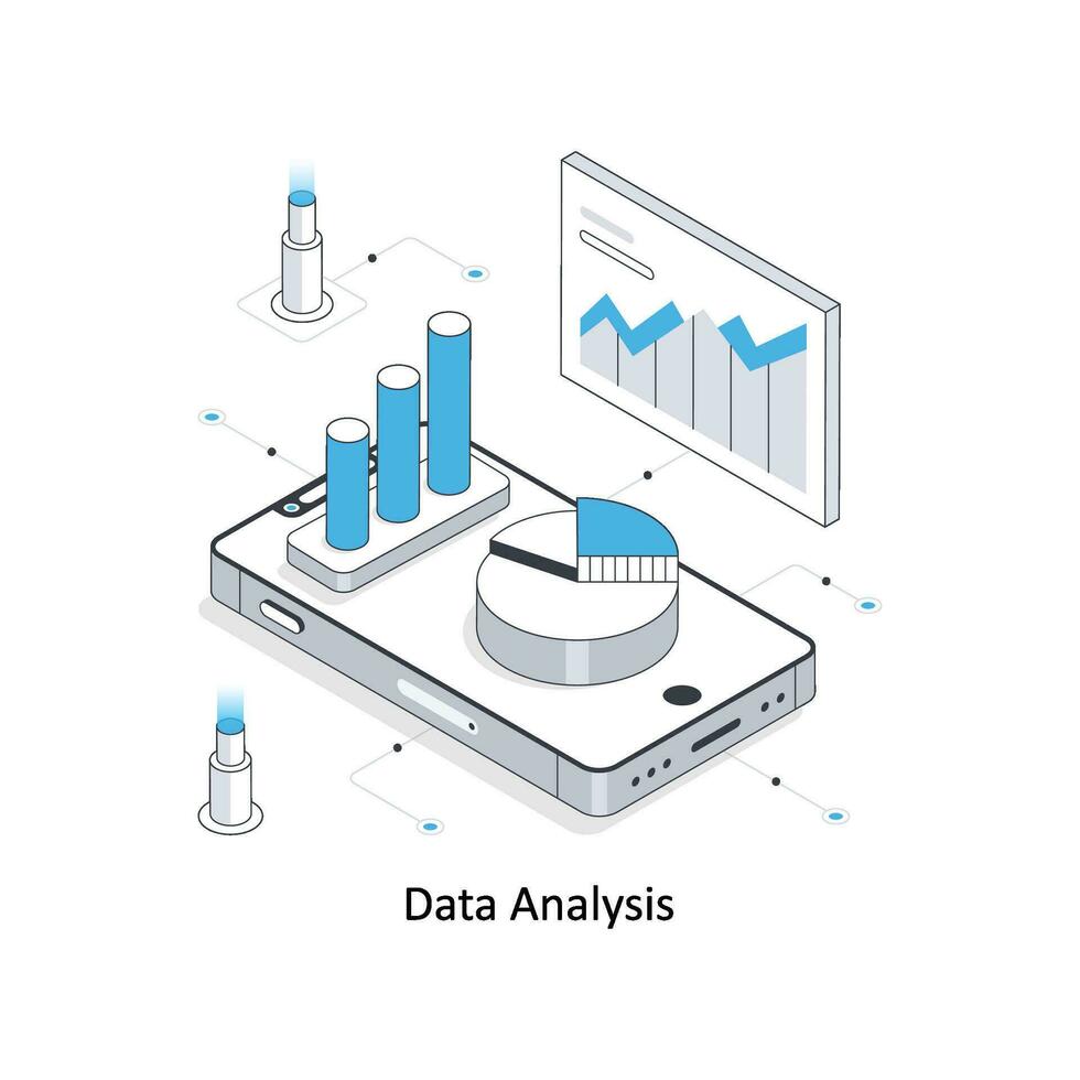 Data Analysis isometric stock illustration. EPS File vector