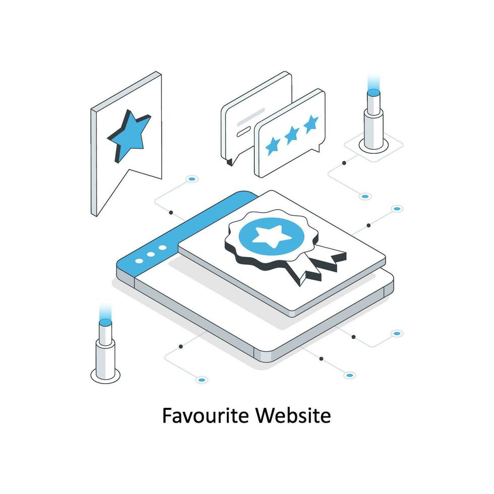 Favourite Website isometric stock illustration. EPS File vector