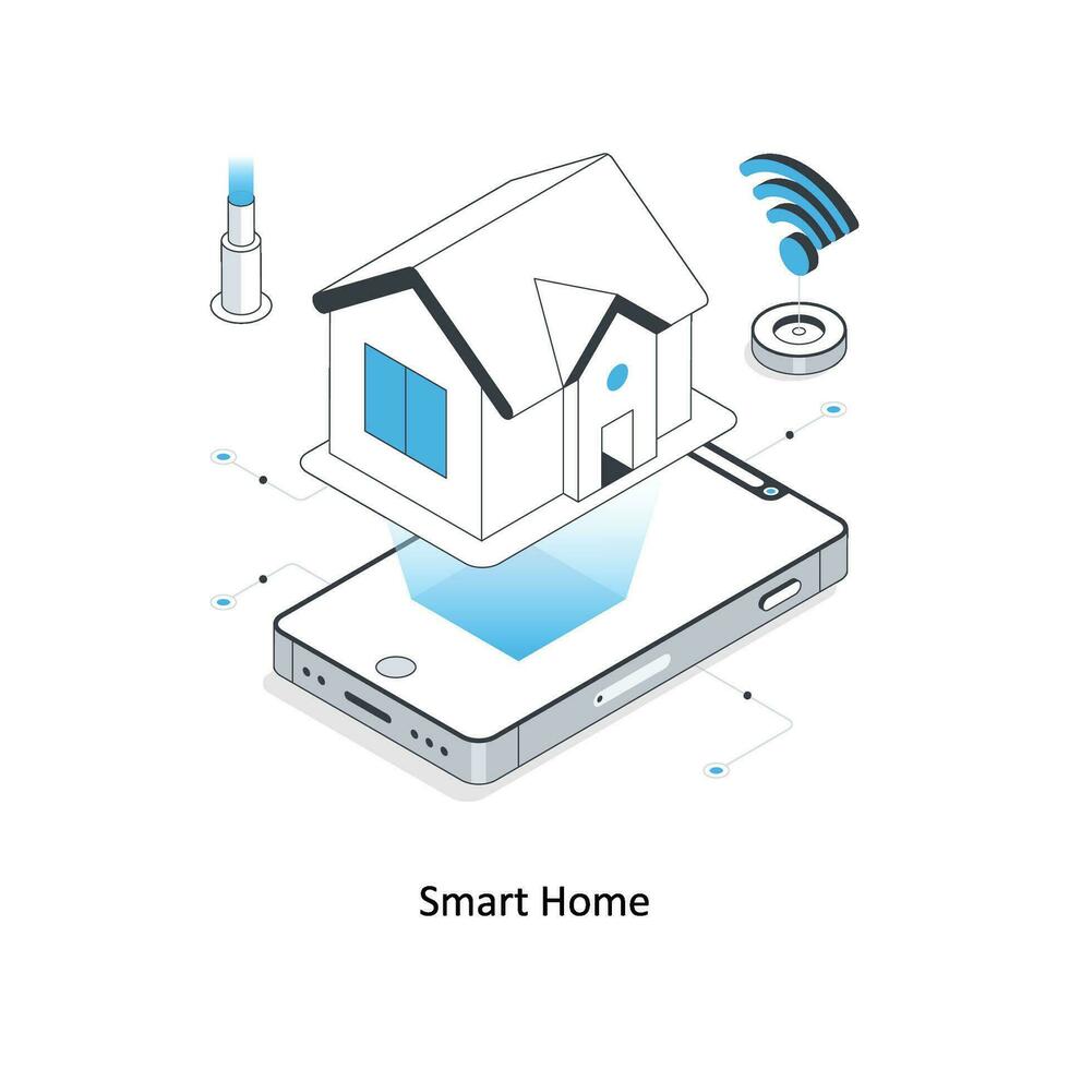 Smart Home isometric stock illustration. EPS File vector