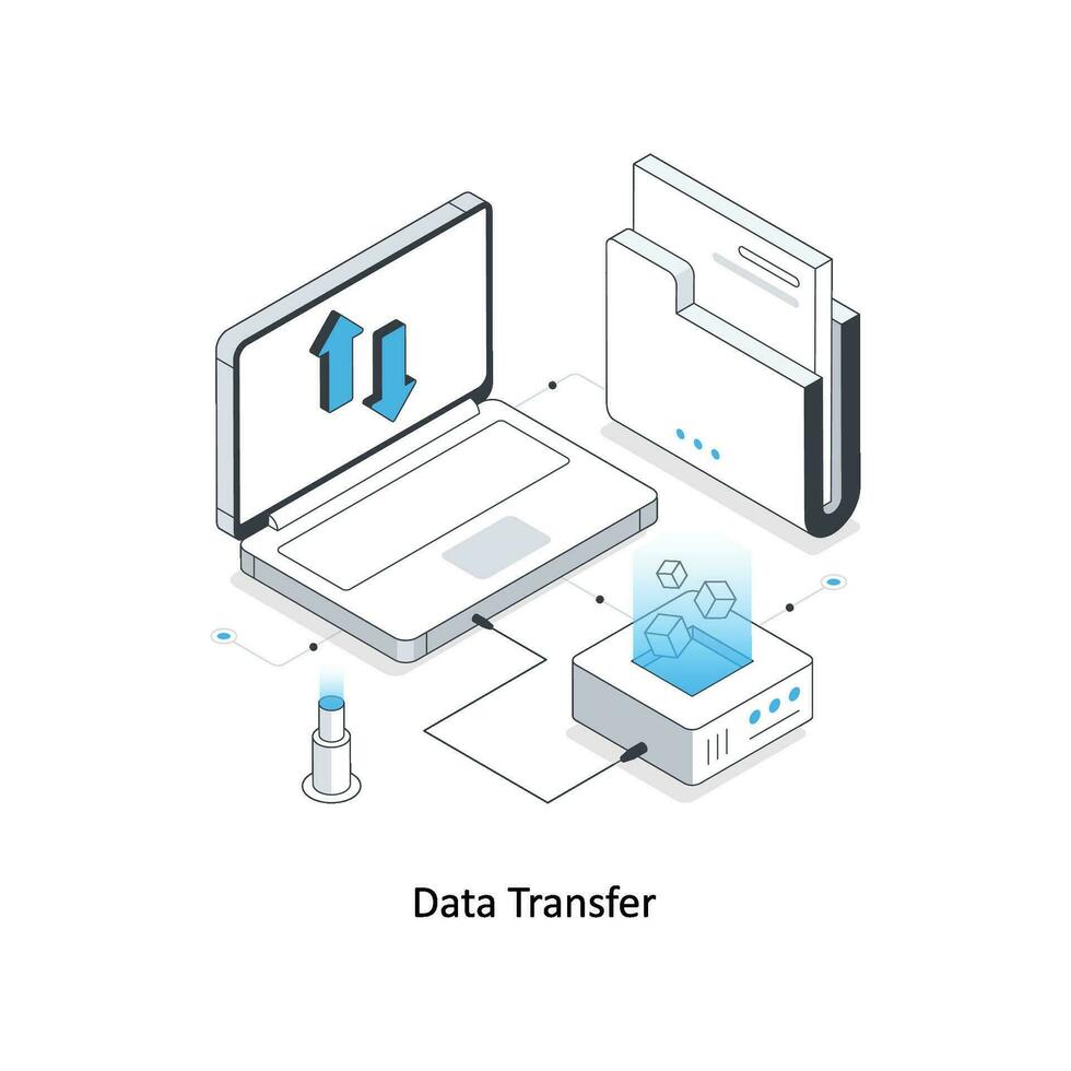 Data Transfer isometric stock illustration. EPS File vector