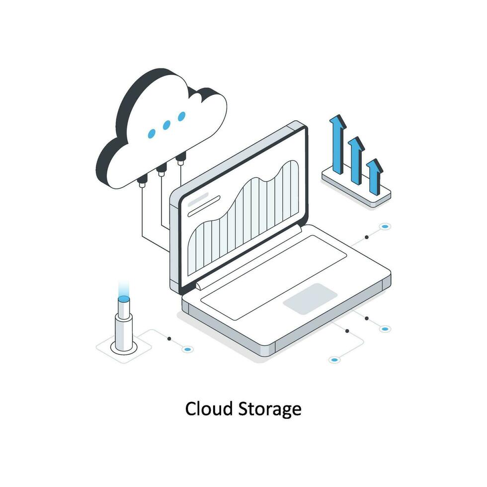 Cloud Storage isometric stock illustration. EPS File vector