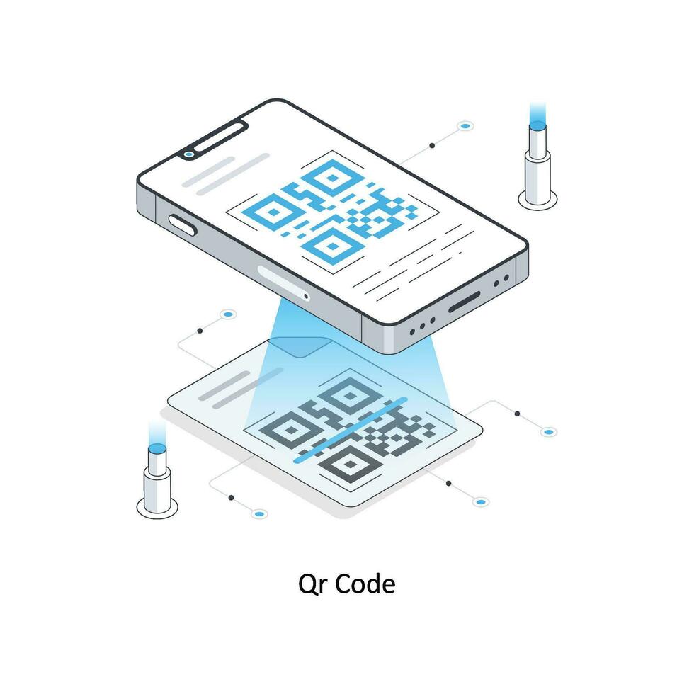 QR Code isometric stock illustration. EPS File vector