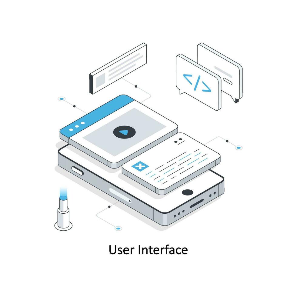 User Interface isometric stock illustration. EPS File vector