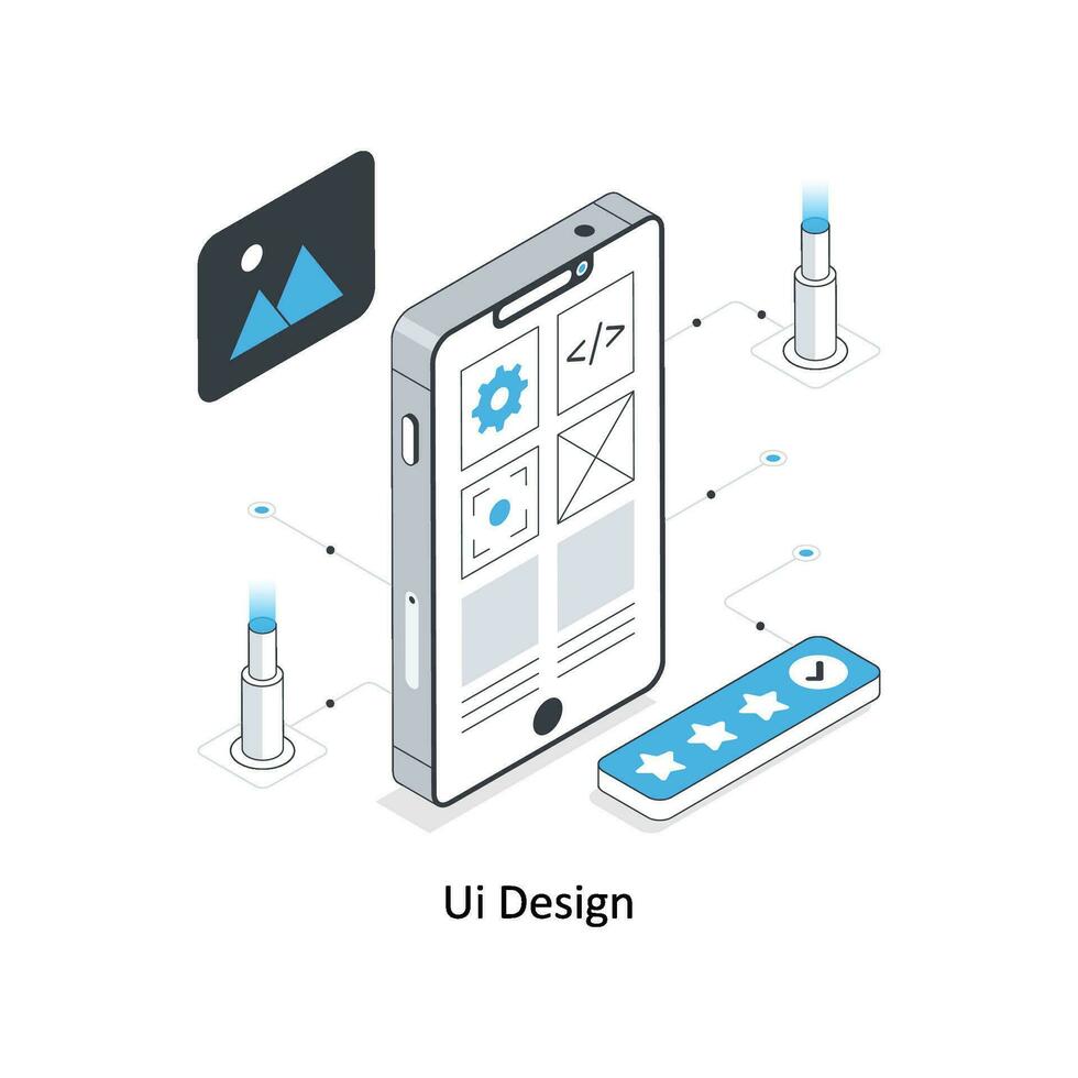 Ui Design isometric stock illustration. EPS File vector