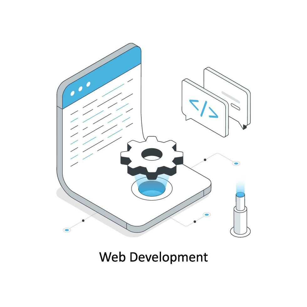 Web Development isometric stock illustration. EPS File vector