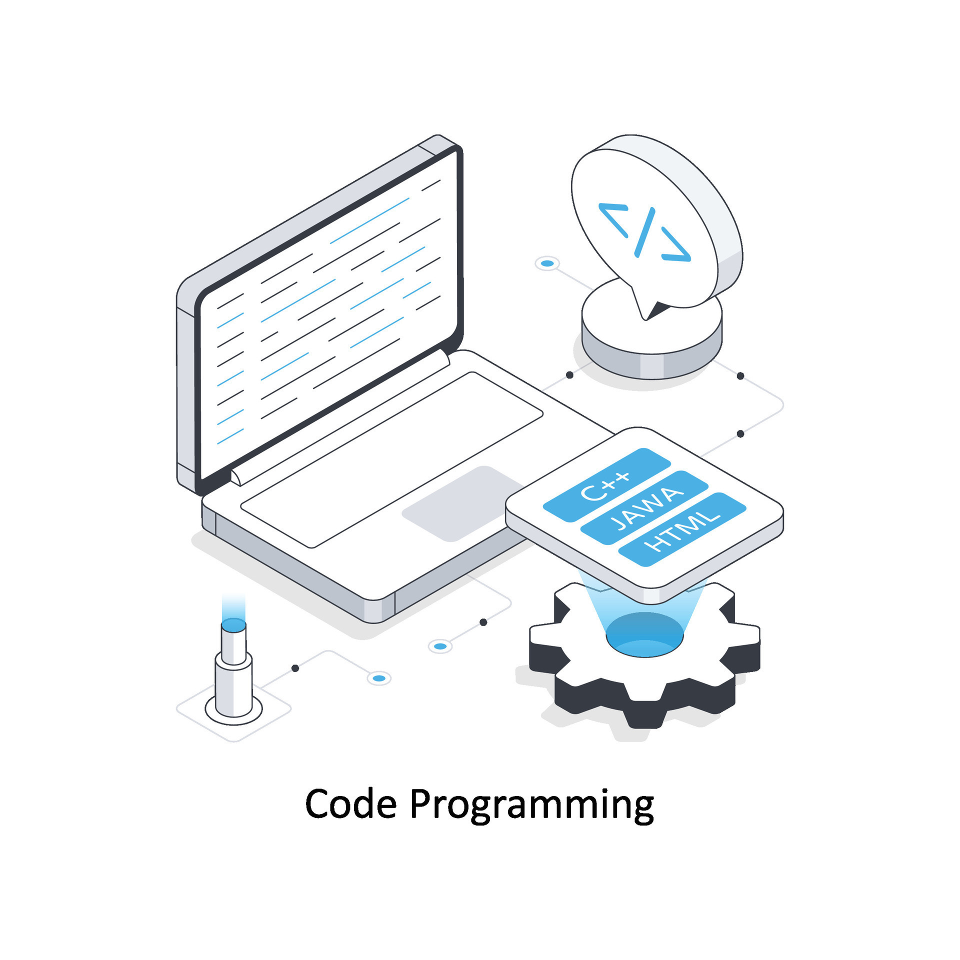 Code Programming isometric stock illustration. EPS File 36346290 Vector ...