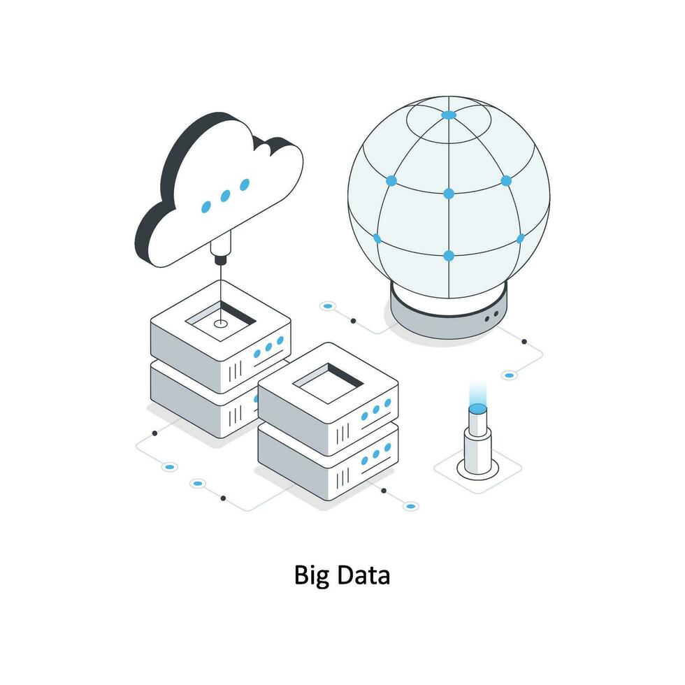 Big Data isometric stock illustration. EPS File vector