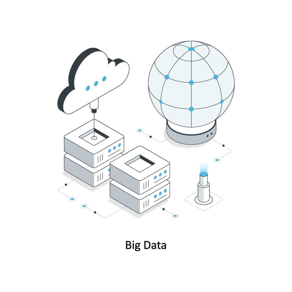 grande datos isométrica valores ilustración. eps archivo vector