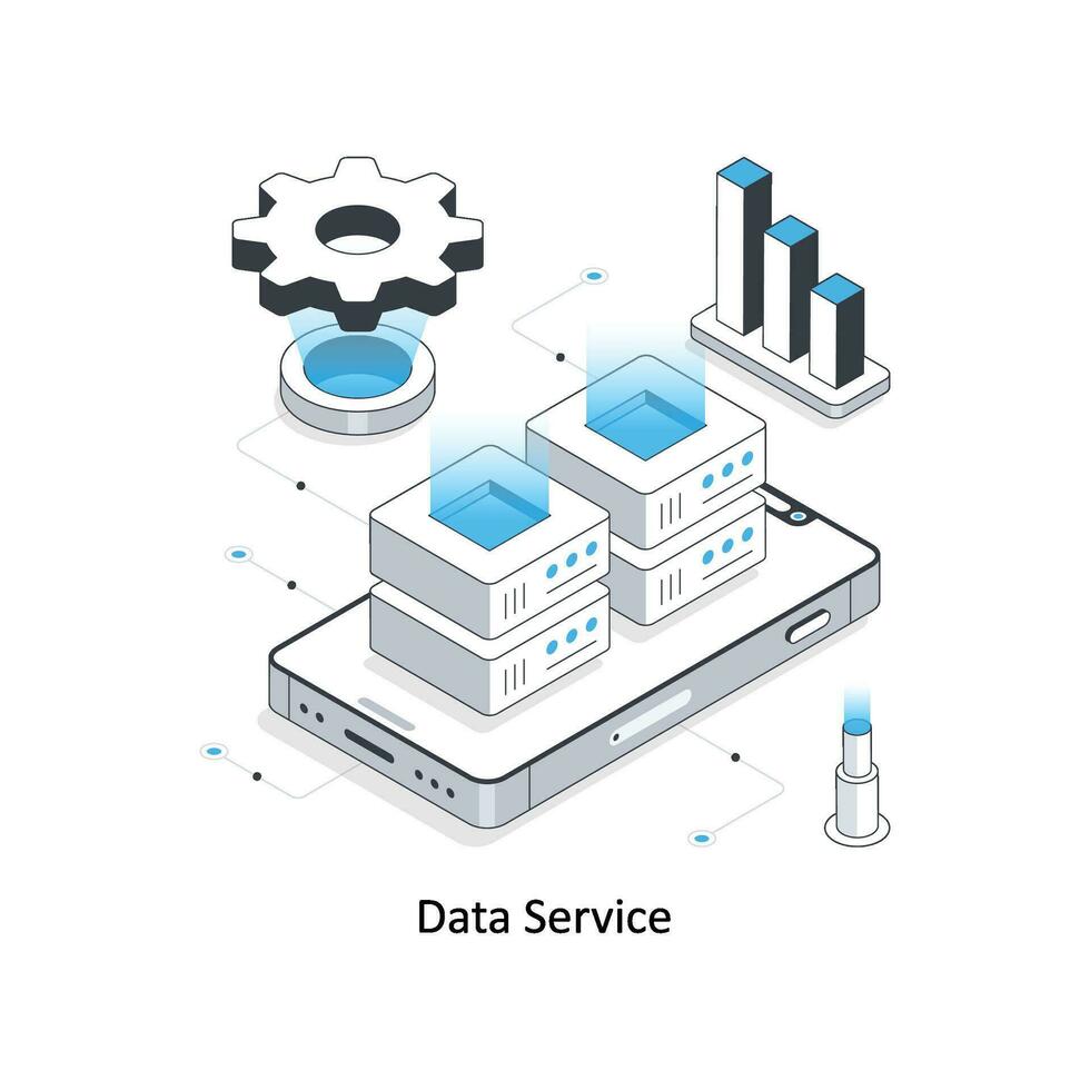 datos Servicio isométrica valores ilustración. eps archivo vector