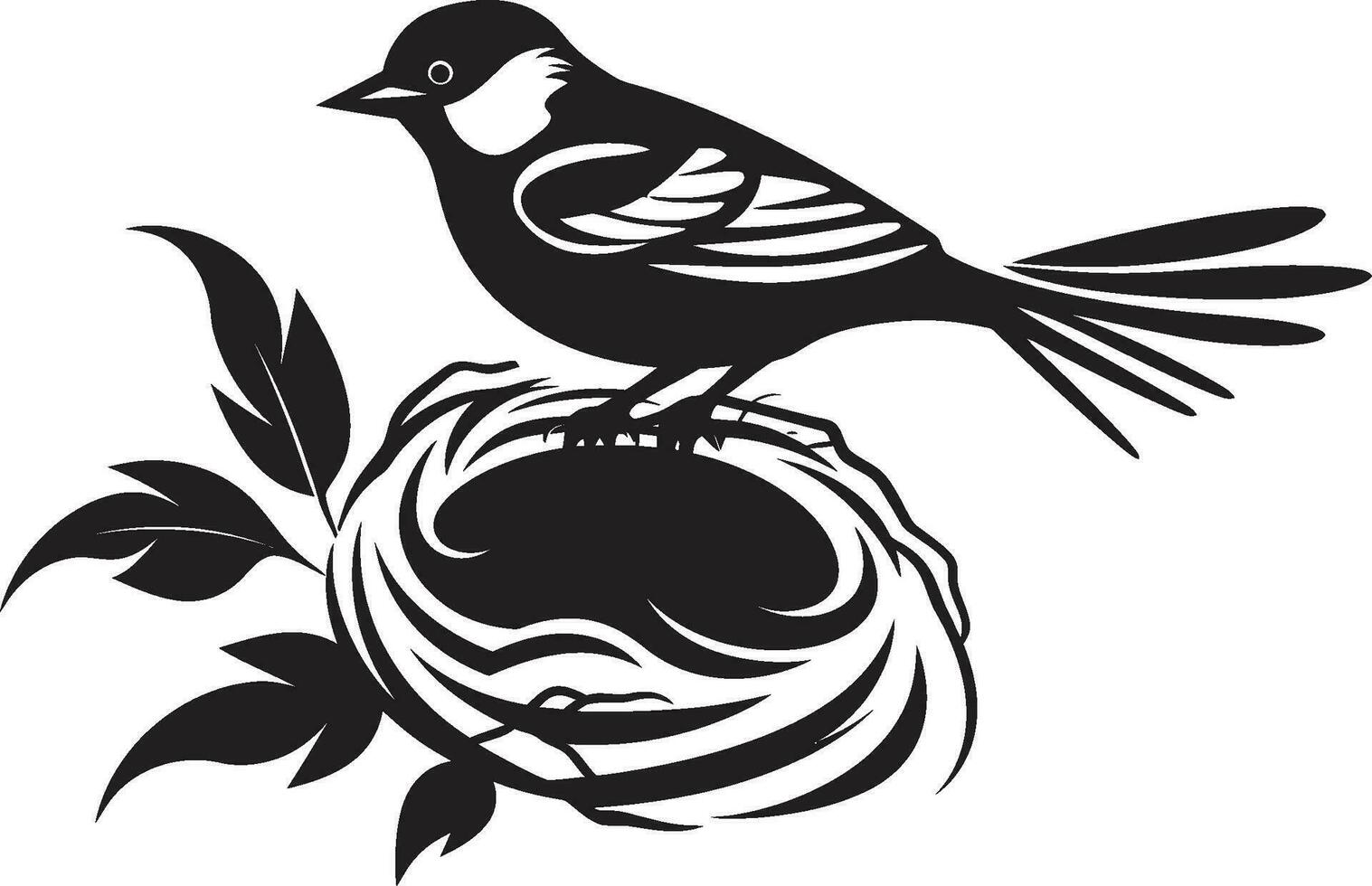 pajarera maven negro pájaro nido icono nido tejedor vector icono diseño