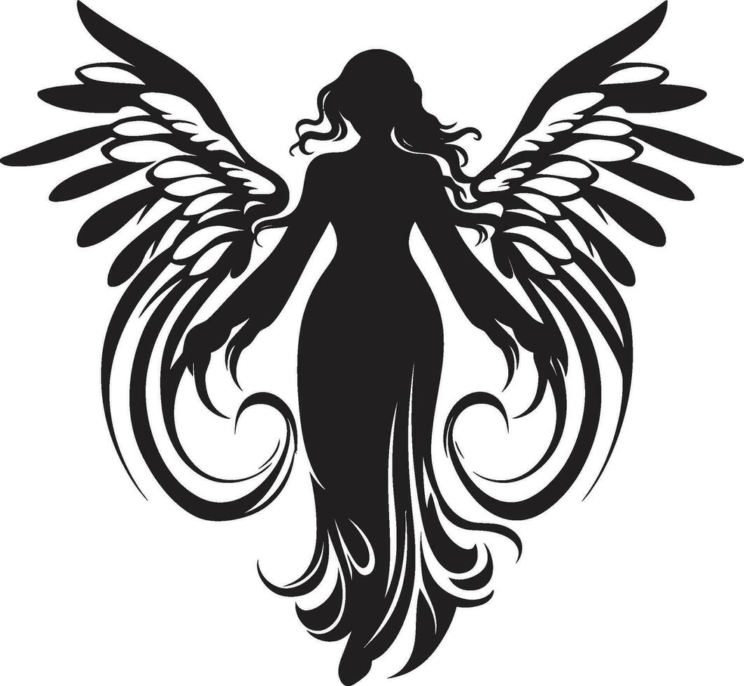 Ethereal Messenger Vector Winged Symbol Angelic Radiance Beautiful Wings Icon