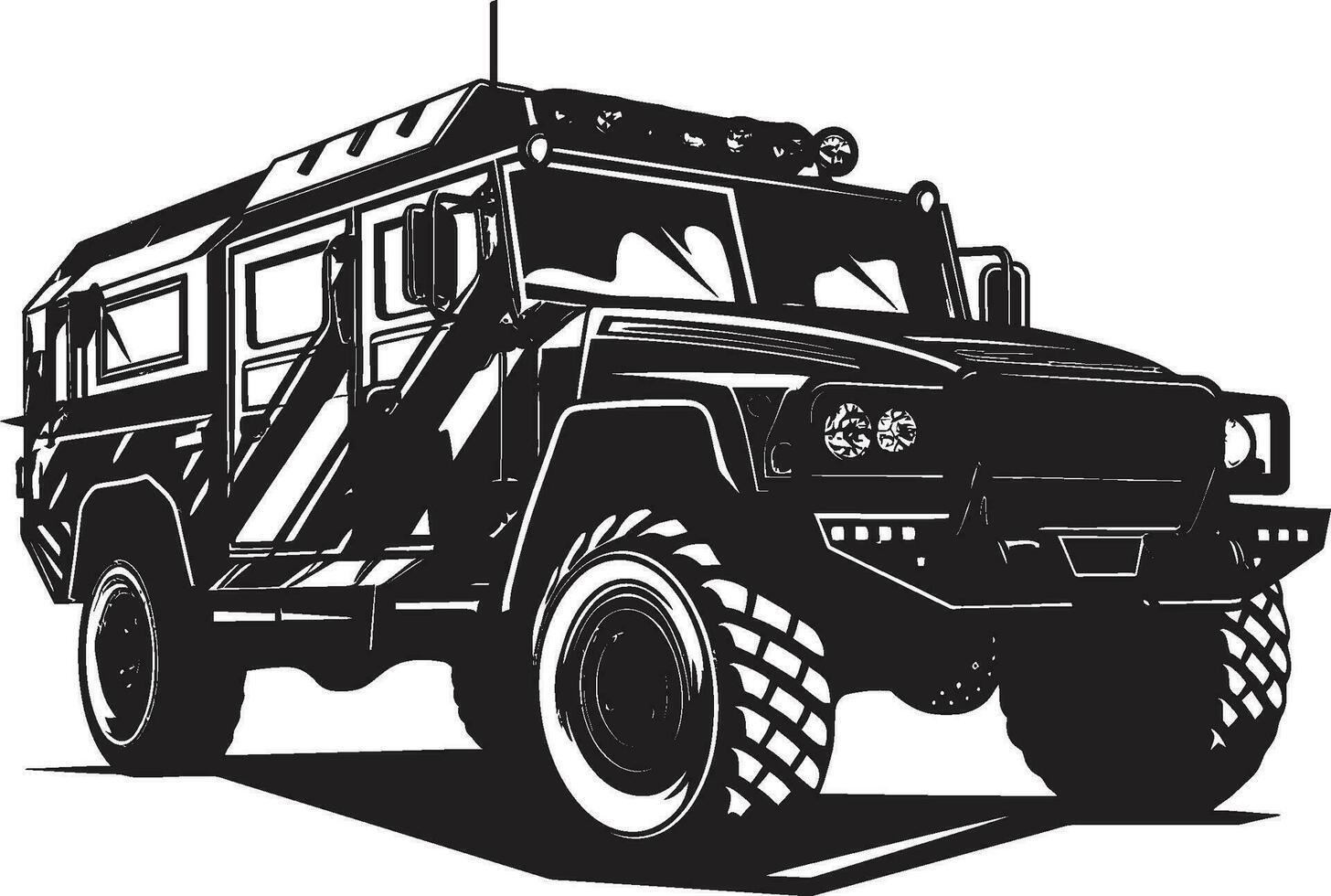 defensivo reconocimiento militar vehículo vector diseño guerrero s paseo Ejército 4x4 emblemático icono