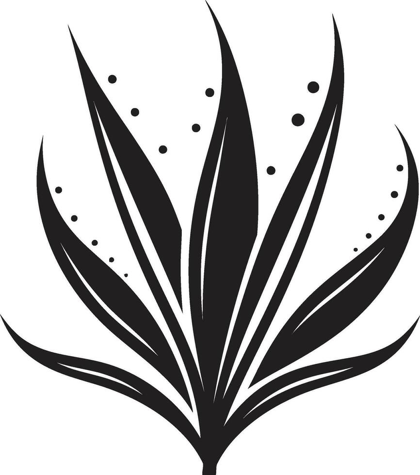 Green Refuge Vector Aloe Plant Logo Organic Elegance Black Aloe Vector Emblem