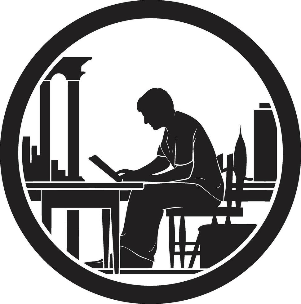 Master Builder Black Vector Icon Design Urban Architect Vector Man Logo in Black