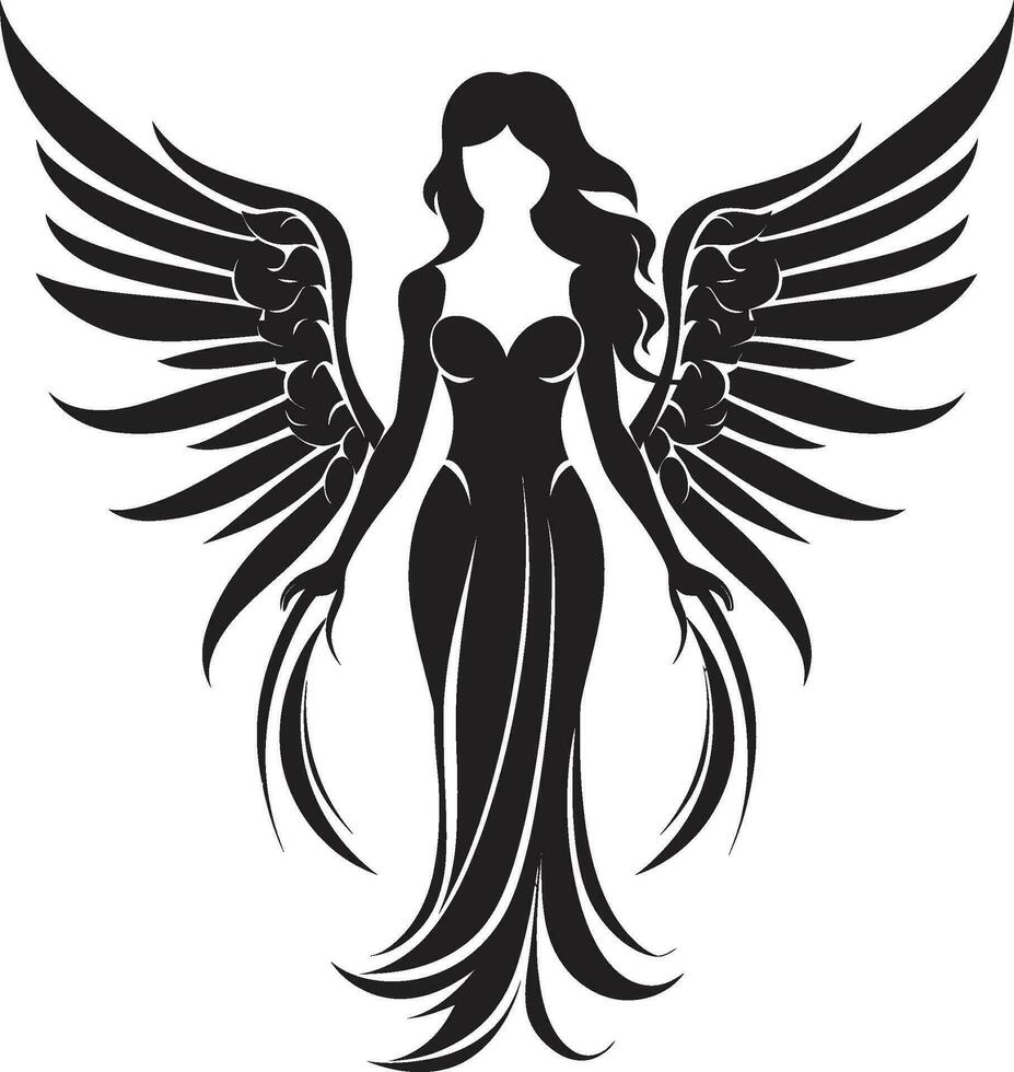 Celestial Seraph Angelic Vector Design Seraphic Radiance Angel Wings Emblem