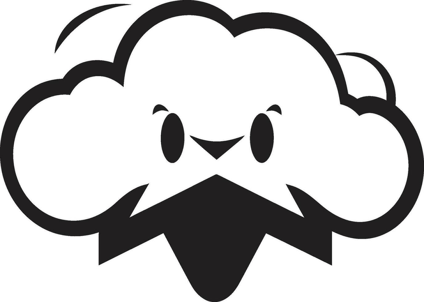 Turbulent Fury Angry Vector Cloud Design Stormy Vortex Angry Cartoon Cloud Emblem