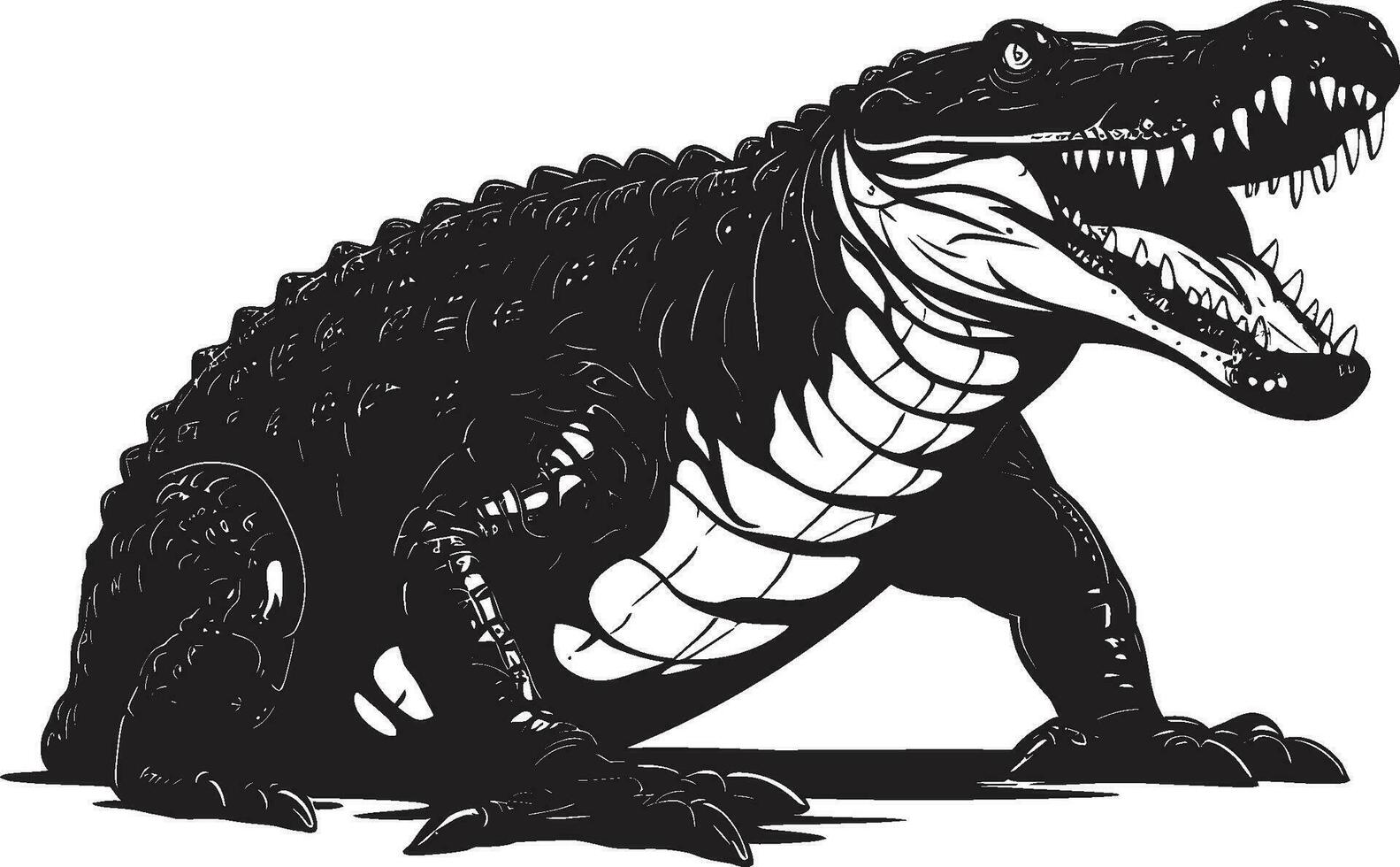 Fierce Wilderness Vector Alligator Emblem Jungle s Ruler Black Alligator Icon