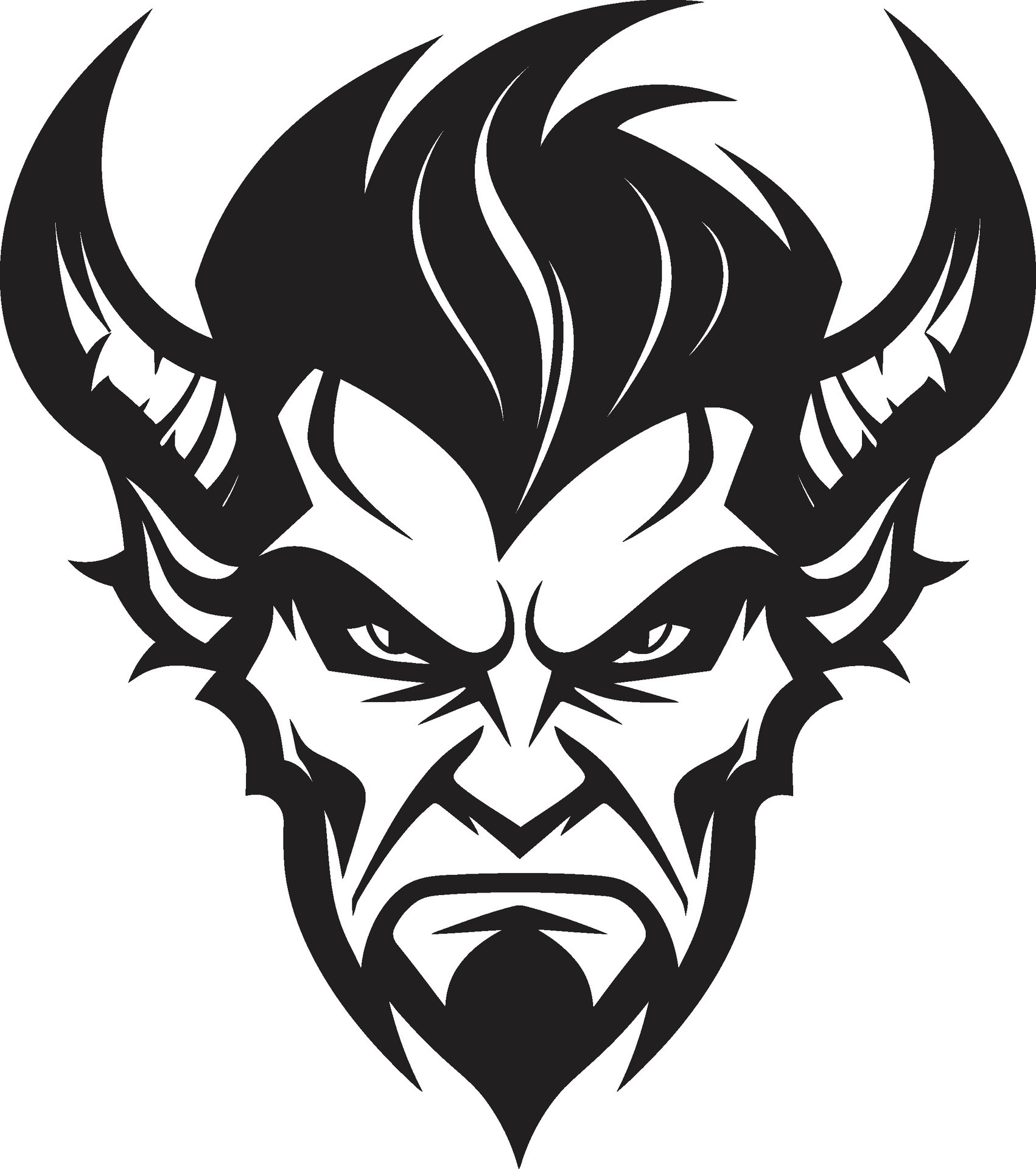 Furious Inferno Black Logo with Aggressive Devil s Face Diabolic Fury ...