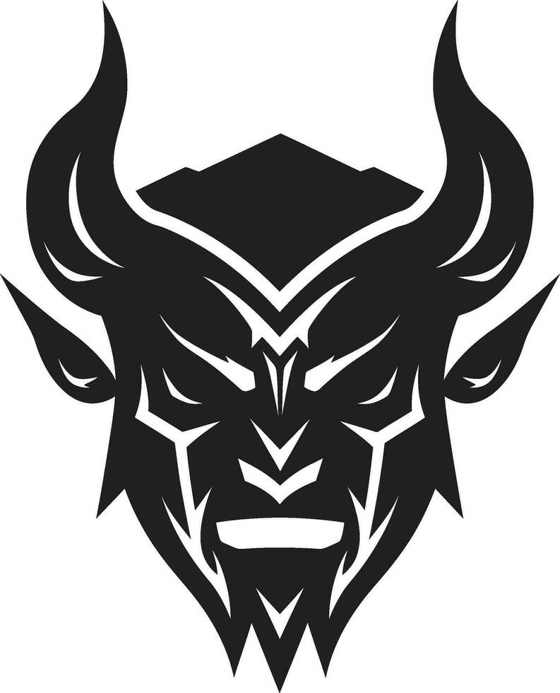 Hellish Gaze Aggressive Devil Vector Logo Sinister