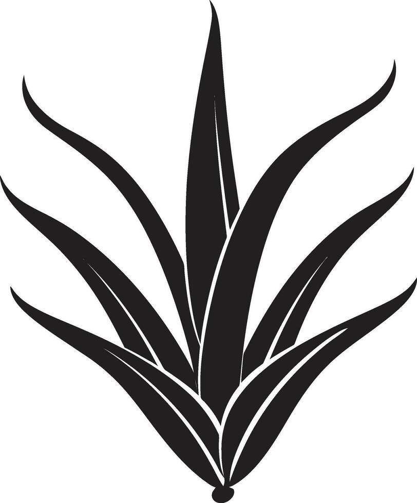 herbario vitalidad áloe vector emblema orgánico resplandor áloe vera negro logo diseño