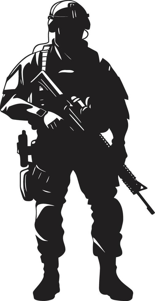 Soldier s Resolve Black Armyman Icon Combat Sentinel Vector Armyman Logo