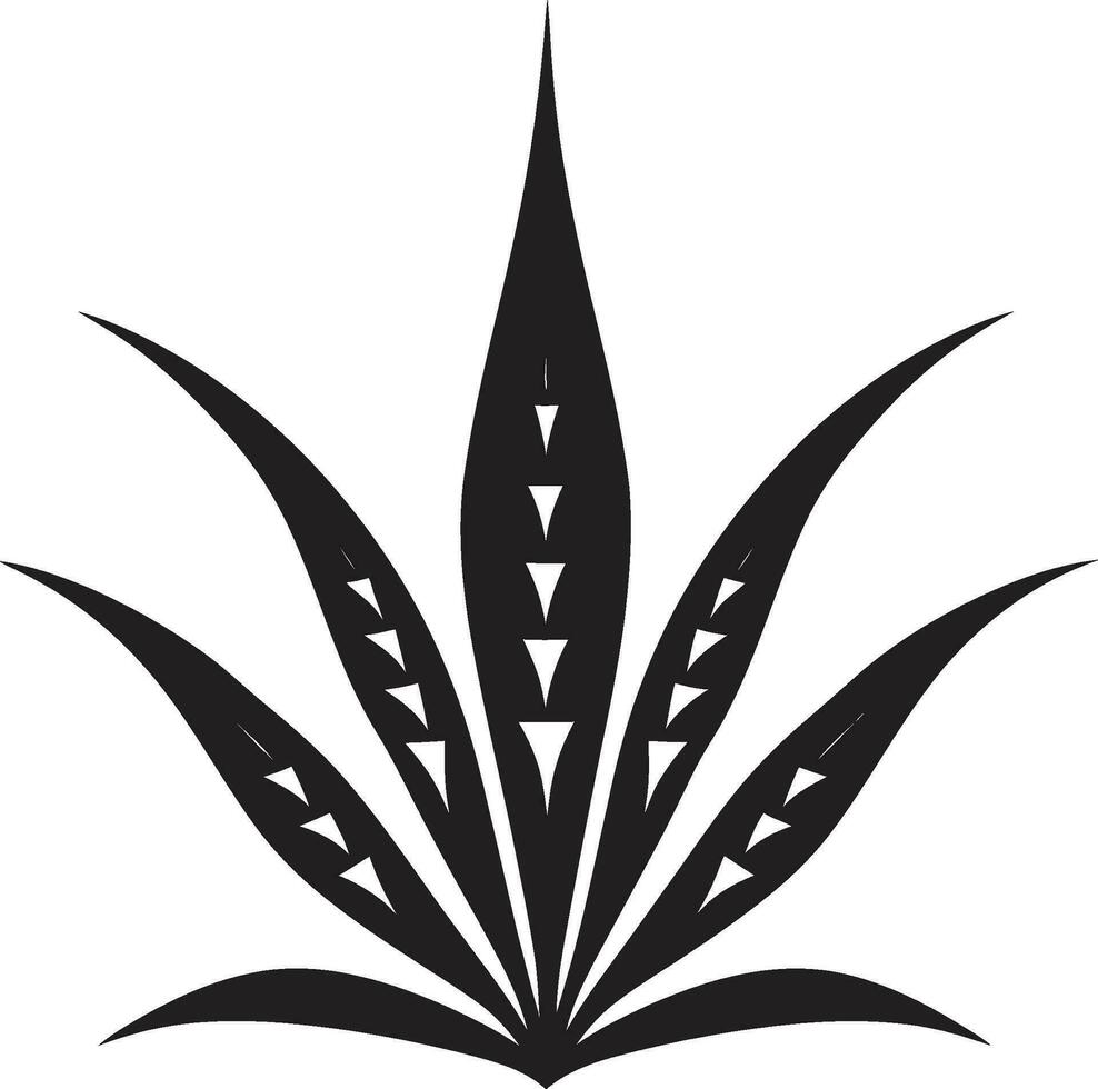 Nature s Serenity Aloe Vector Black Logo Aloe Elegance Black Vector Plant Icon
