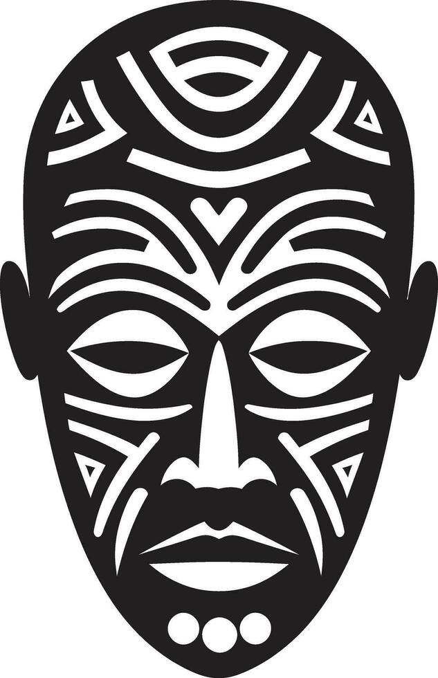 safari espíritu auténtico africano tribal máscara logo diseño intrincado patrimonio vector negro icono de tribal máscara