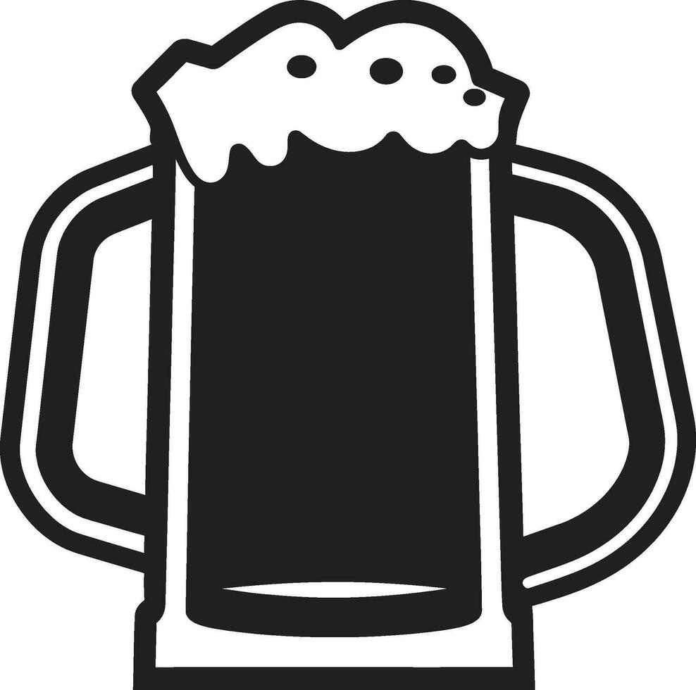 Brewer s Emblem Vector Beer Mug Logo Hoppy Brew Black Mug Icon Design